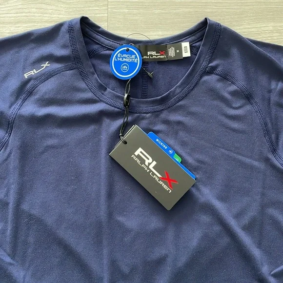 New! RLX Ralph Lauren Navy Wicking Crew Top - Picture 2 of 8